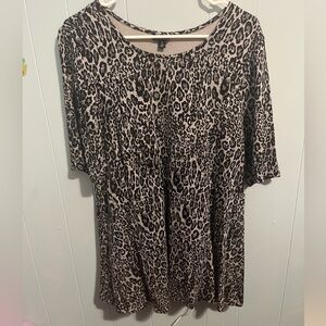 Torrid Black and Brown Leopard Print Tunic